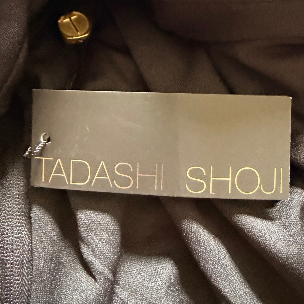 Tadashi Shoji Black & White Sheer Leopard Print Ruffle Wrap Blouse - Picture 9 of 12